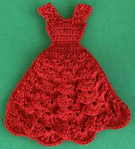 Crochet lady 2 ply dress neatened
