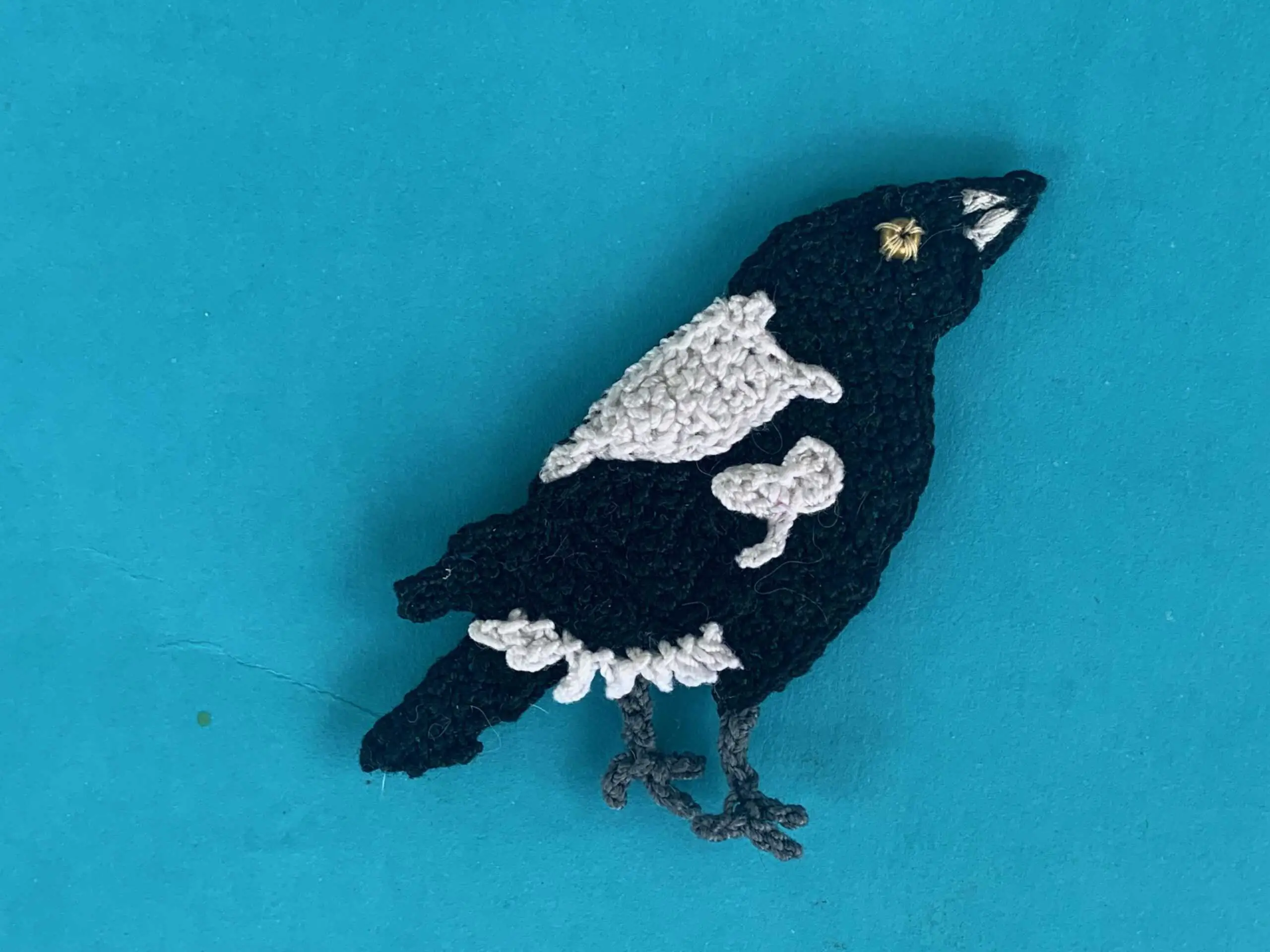 Finished crochet magpie 2 ply landscape