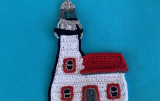 Finished crochet lighthouse 4 ply landscape