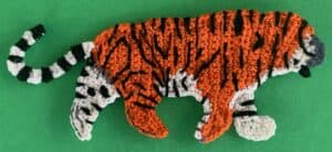 Crochet tiger 2 ply body with markings