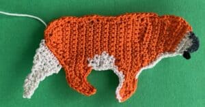 Crochet tiger 2 ply far back leg