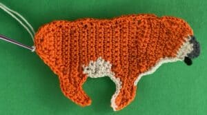 Crochet tiger 2 ply joining for far back leg