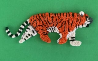Finished crochet tiger 2 ply landscape