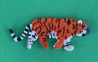 Finished crochet tiger 4 ply landscape