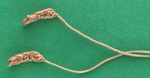 Crochet cricket pitch 2 ply bails