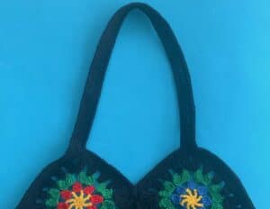 Crochet granny square shopping bag straps