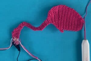Crochet bending flamingo 2 ply head neck and body