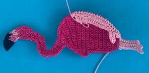 Crochet bending flamingo 2 ply round body