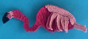Crochet bending flamingo 2 ply second feathers