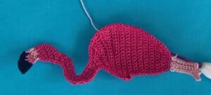 Crochet bending flamingo 2 ply tail