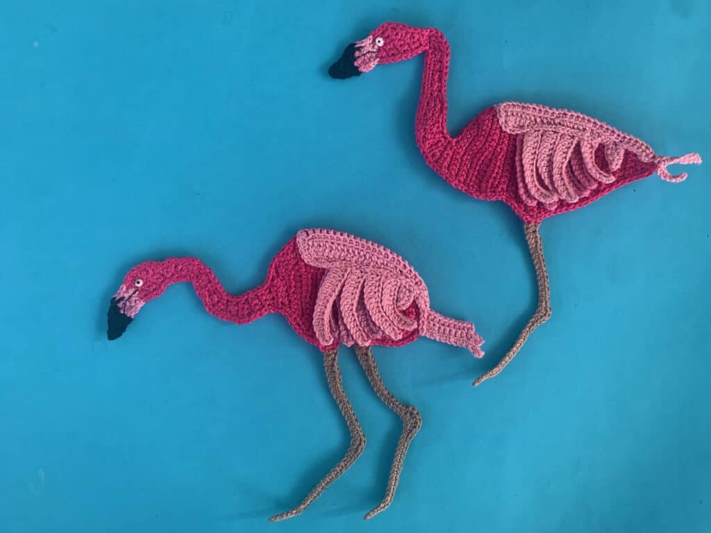 Finished crochet bending flamingo 2 ply group landscape 2