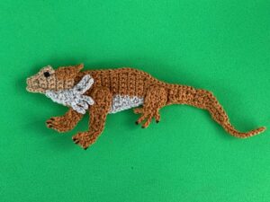 Finished crochet lizard tutorial 4 ply landscape