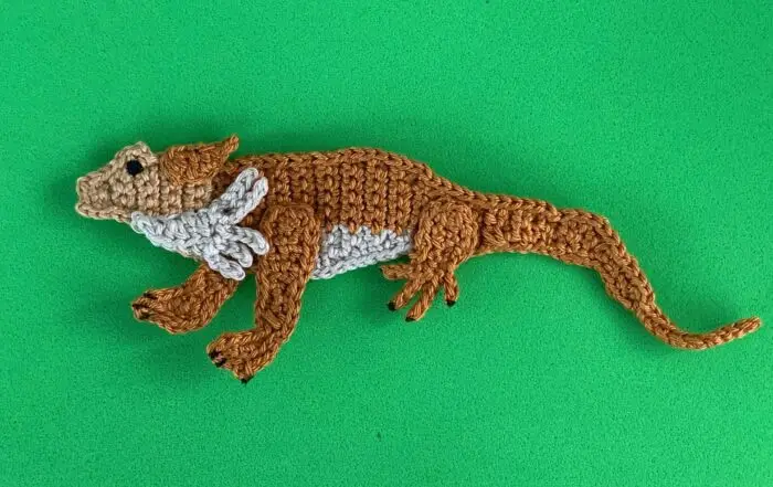 Finished crochet lizard 4 ply landscape