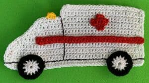 Crochet ambulance 2 ply body with cross