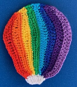 Crochet hot air balloon 2 ply balloon bottom neatened