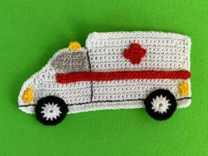 Finished crochet ambulance 2 ply landscape