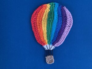 Finished crochet hot air balloon tutorial 4 ply landscape