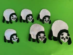 Finished crochet walking panda 2 ply group landscape