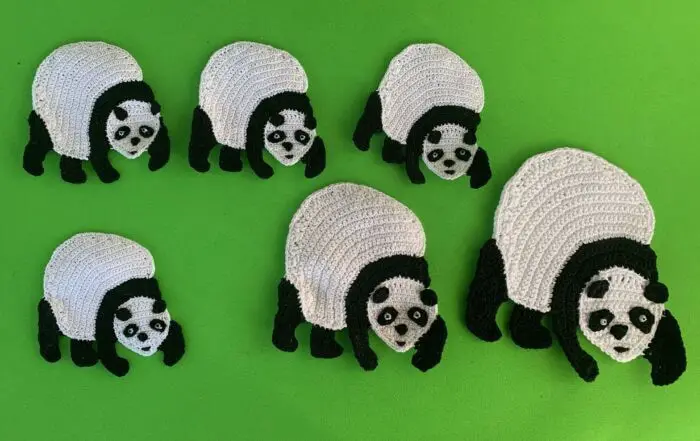Finished crochet walking panda 2 ply group landscape