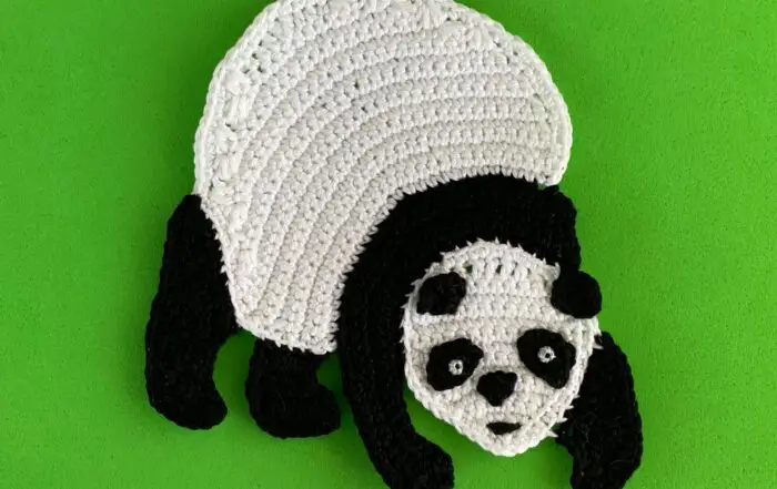 Finished crochet walking panda 4 ply landscape