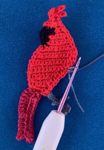 Crochet cardinal 2 ply joining for top claw