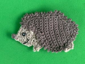 Finished crochet hedgehog tutorial 4 ply landscape