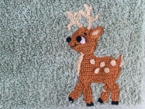 Finished crochet woodland animal towel deer