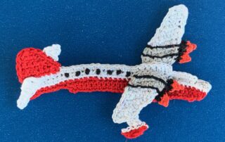 Finished crochet AirTanker plane 2 ply landscape