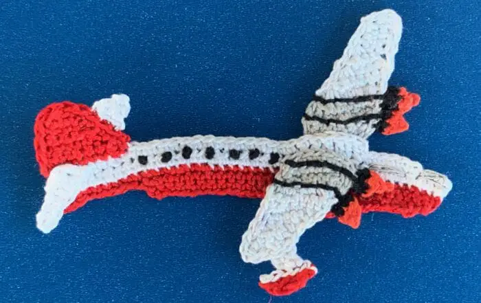 Finished crochet AirTanker plane 2 ply landscape