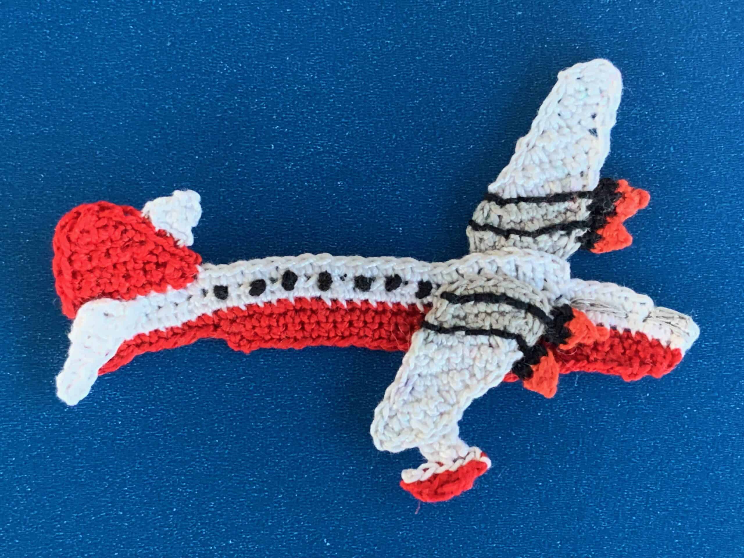 Finished crochet AirTanker plane 2 ply landscape