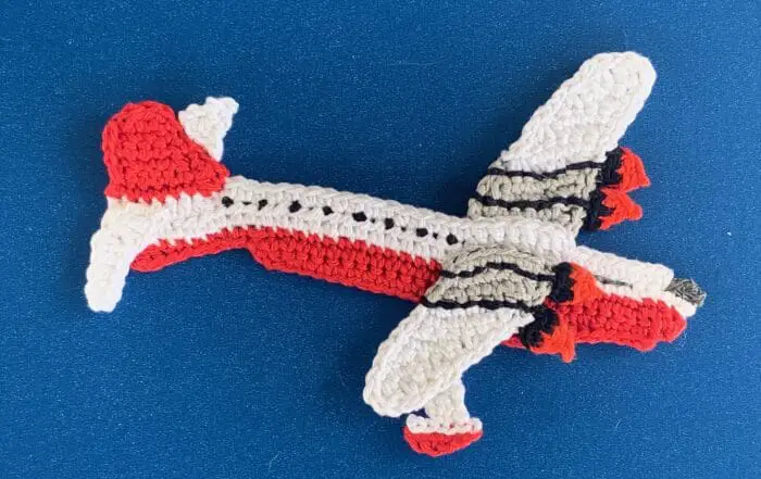 Finished crochet AirTanker plane 4 ply landscape