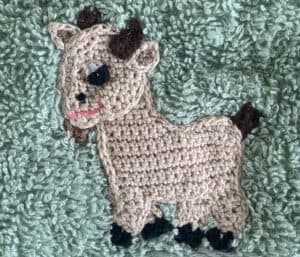 Finished farm towel goat landscape