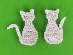 Finished crochet small cat tutorial 4 ply pair landscape