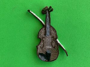 Finished crochet violin 2 ply landscape