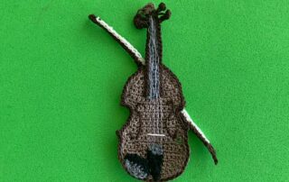 Finished crochet violin 2 ply landscape