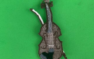 Finished crochet violin 4 ply landscape