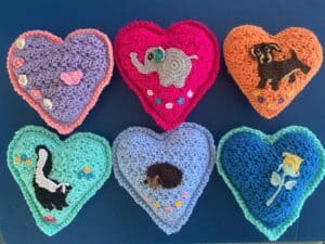 Crochet large heart group landscape