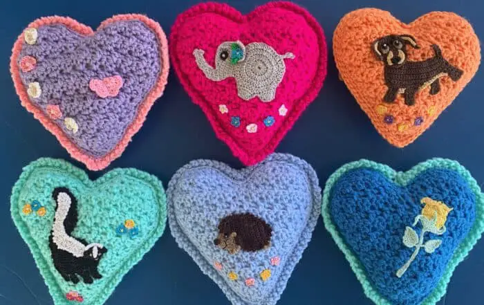 Crochet large heart group landscape