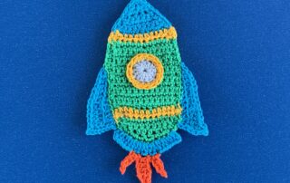 Finished crochet rocket 2 ply landscape