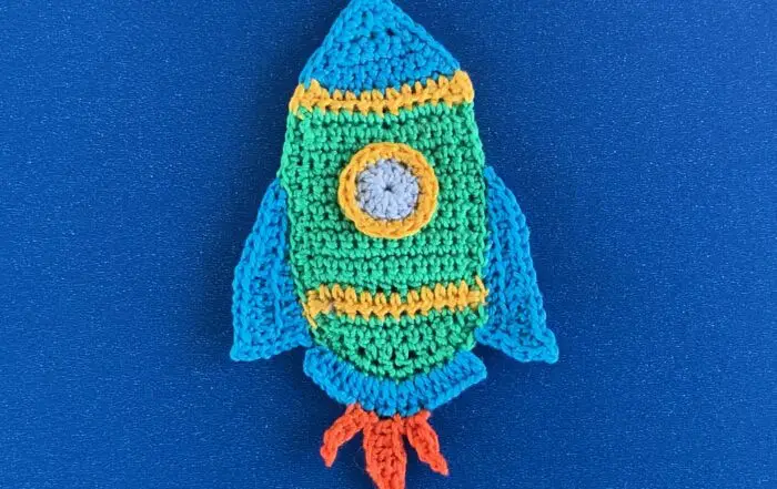 Finished crochet rocket 2 ply landscape