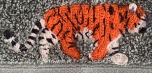 Crochet jungle towel tiger