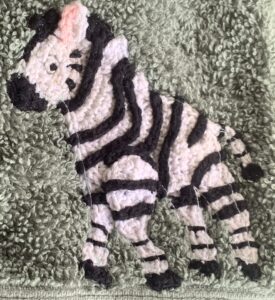 Crochet jungle towel zebra