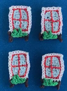 Crochet house 2 ply windows with greenery