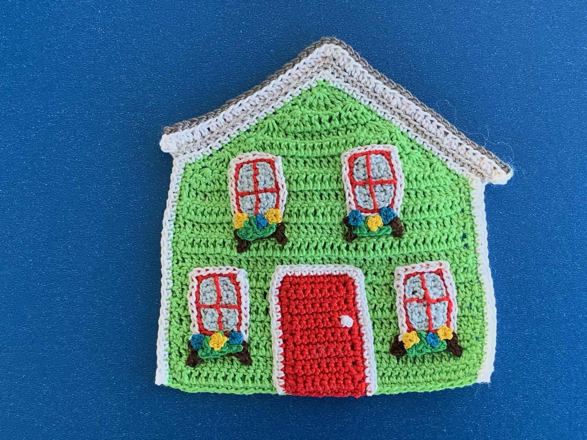 Finished crochet house 2 ply landscape