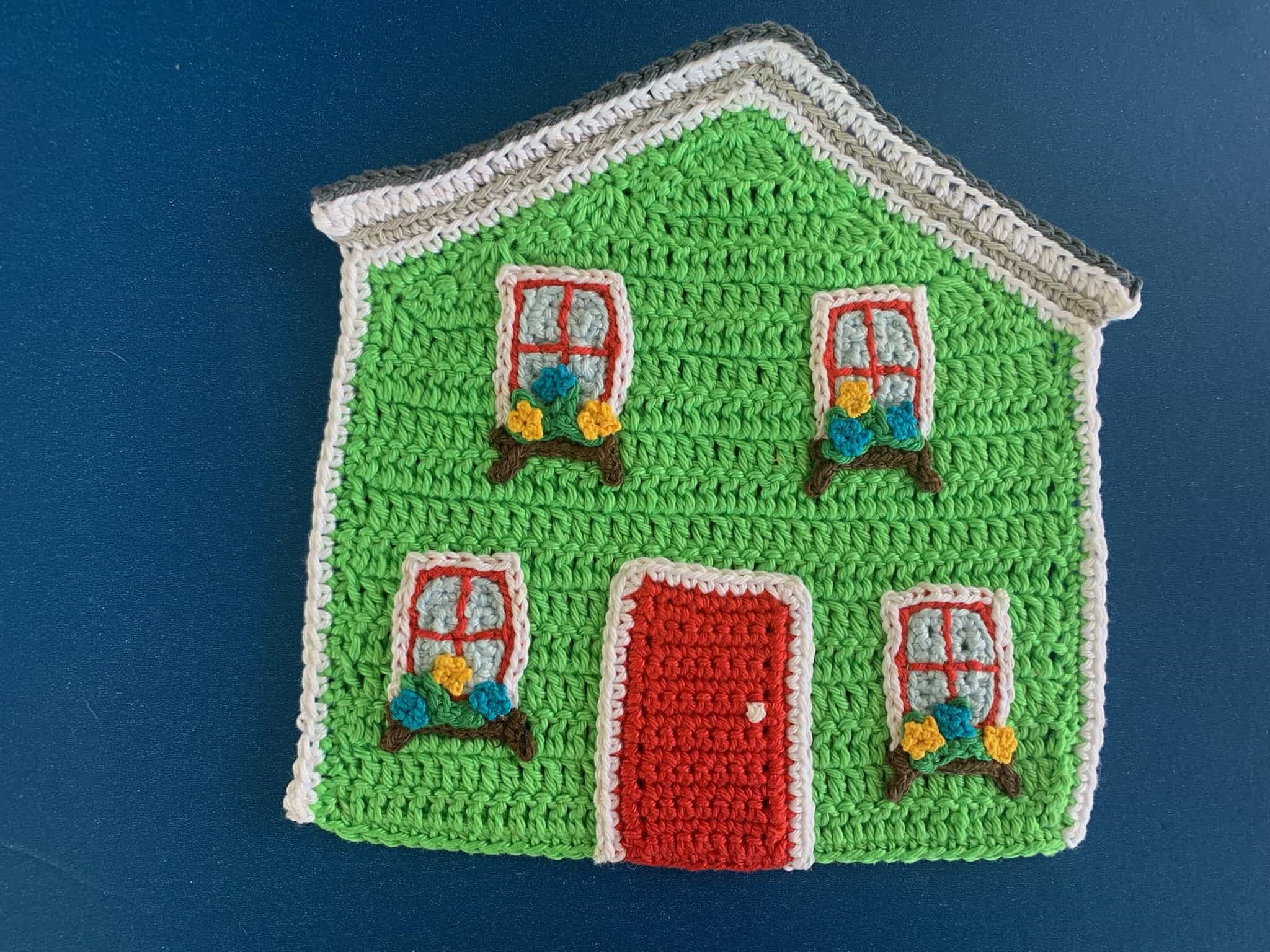 Finished crochet house 4 ply landscape