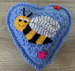 Crochet heart bee