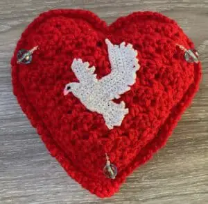 Crochet heart dove