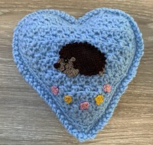 Crochet heart hedgehog