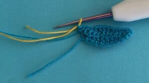 Crochet submarine 2 ply joining yellow for body