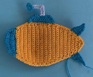 Crochet submarine 2 ply second fin